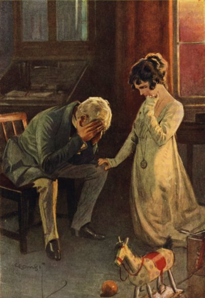 El viejo Sedley confiesa el verdadero estado de las cosas a Amelia de Charles Crombie